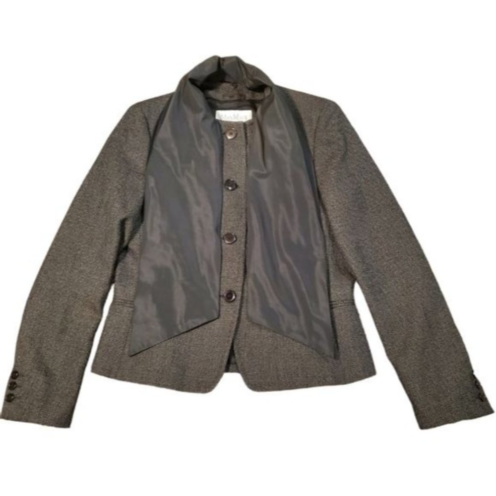 Max Mara brown woolen blazer size 8 (European 38) virgin wool 85% - Picture 7 of 16